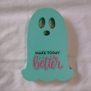 Hand Crafted Ghost Decoration with Inspirational Text Messages Halloween Gift